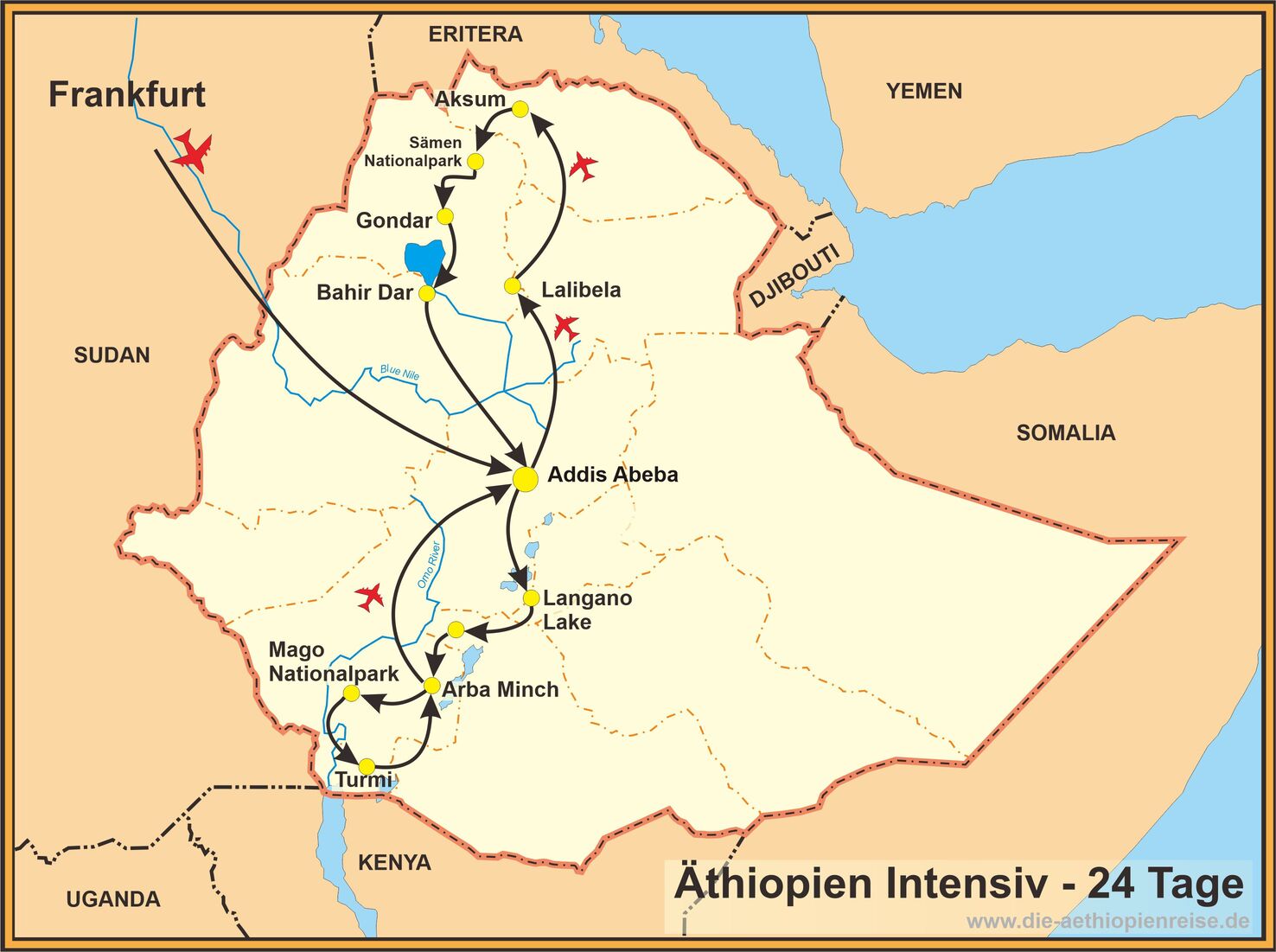 Reiseroute der Reise Bolivien