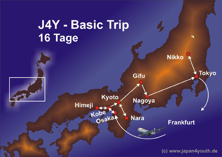 Basic Trip Reiseroiute - Japanreise für Jugendliche und junge Erwachsene