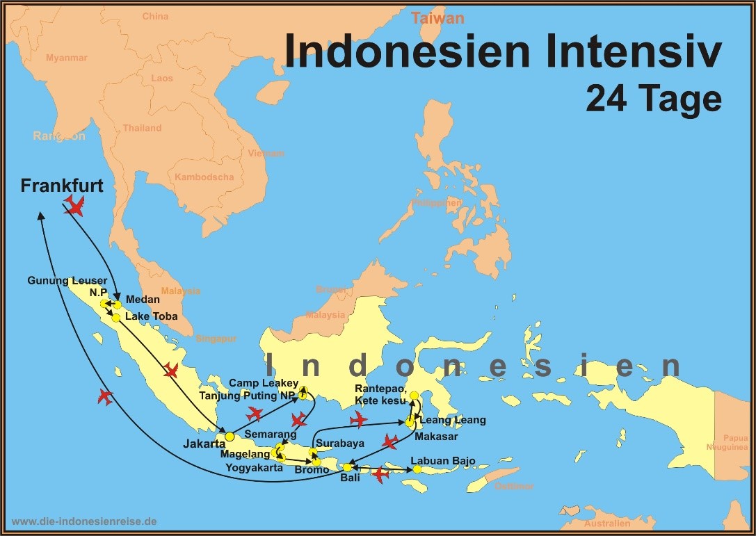 Reiseroute der Reise Indonesien