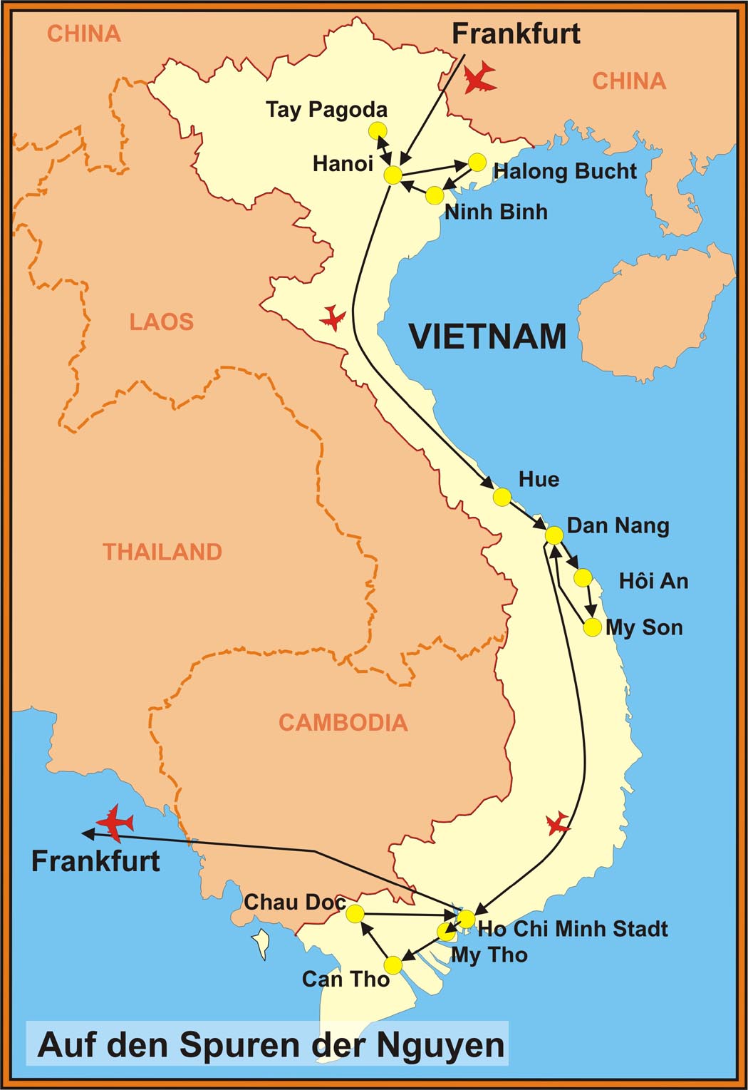 Reiseroute der Reise Vietnam