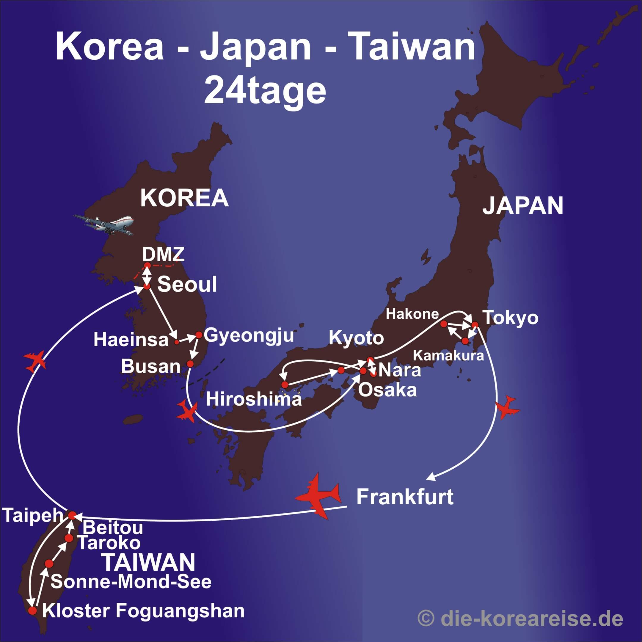Korea – Japan – Taiwan Reise