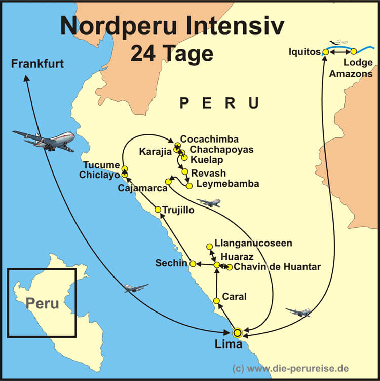 Reiseroute der Reise Peru