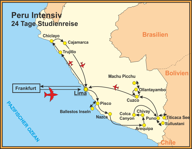 Reiseroute der Reise Peru
