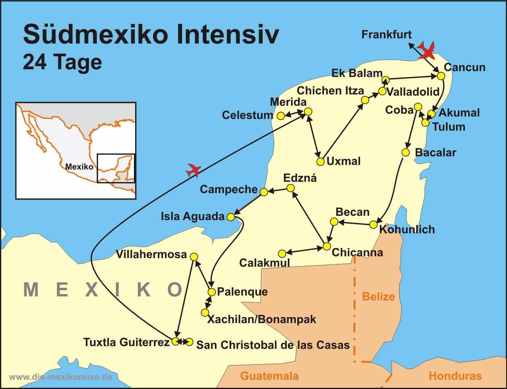 Reiseroute der Reise Bolivien