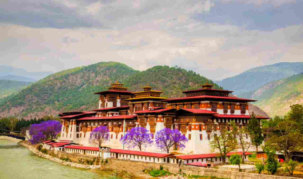 Beeindruckendes Kloster und Festung in Punakha, Bhutan
