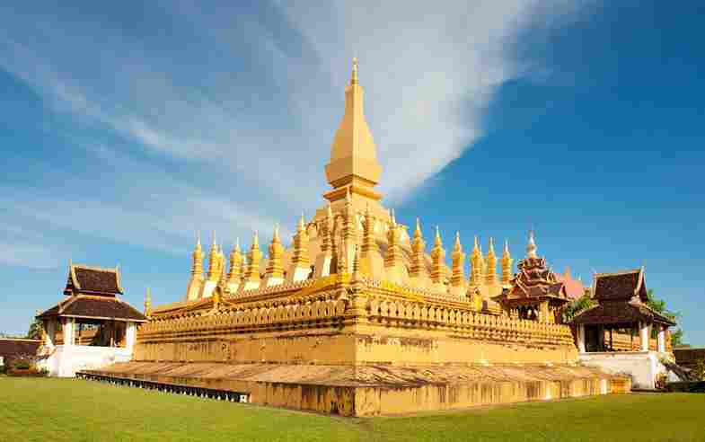 Das goldene Pha That Luang Denkmal in Vientiane, Laos