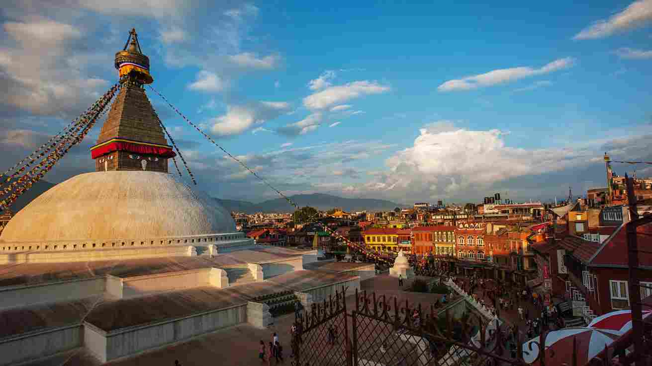 Heiliger Boudhanath Stupa in Kathmandu, Nepal